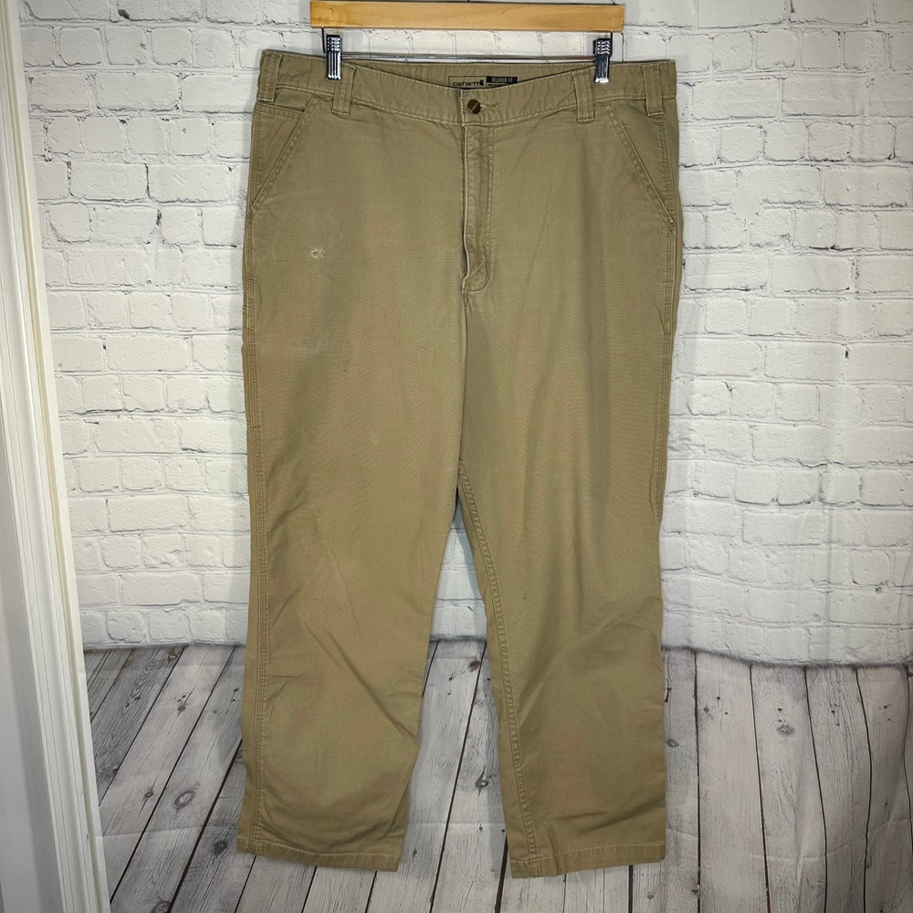 Carhartt Rugged Flex Relaxed Fit Canvas Work Pants Tan BN2291-M 40x32